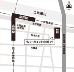 【地図】encourage doors 北浜